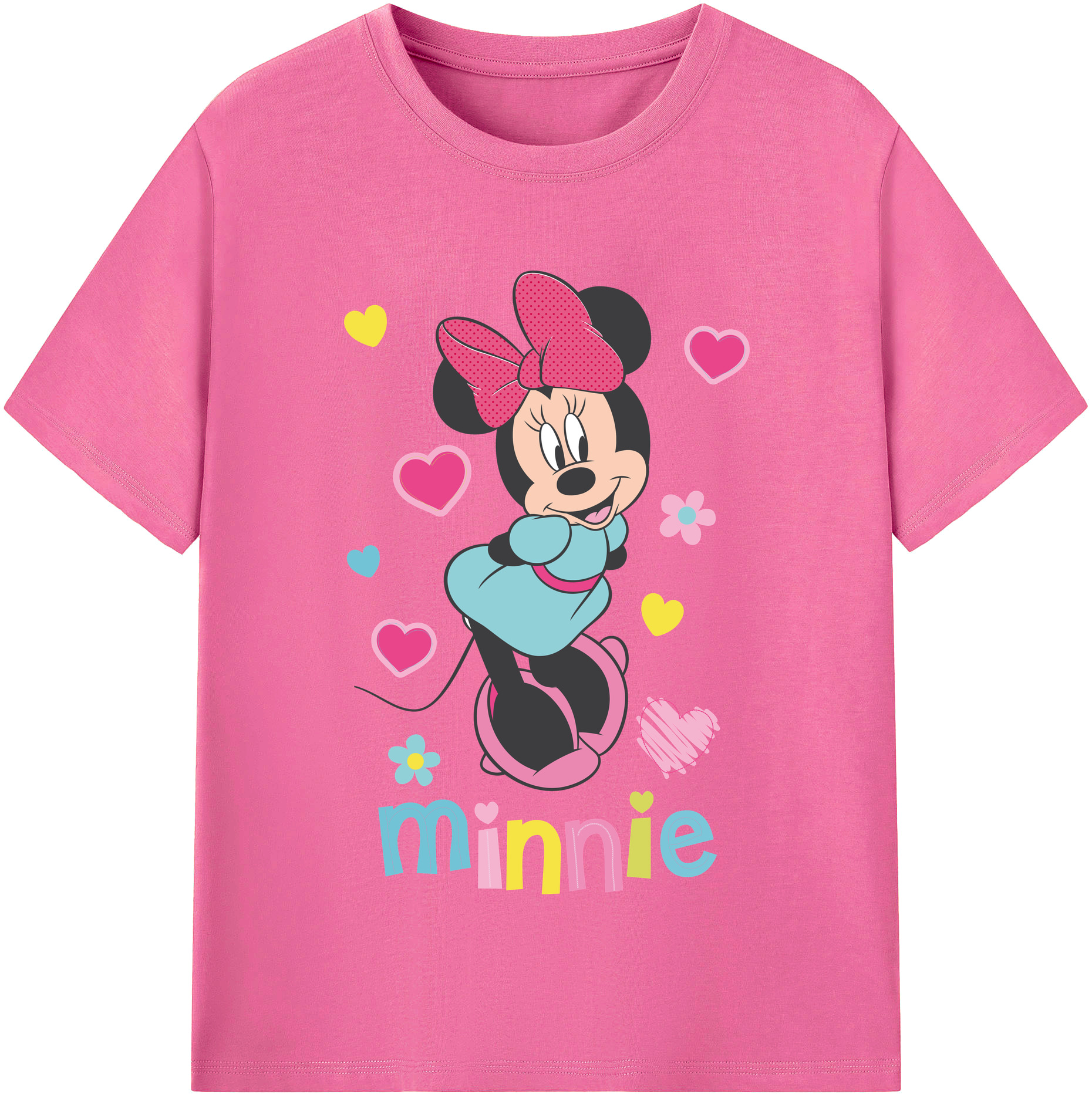 （画像用） ミッキーマウス Mickey Mouse レディースカジュアルプリントTシャツ（綿100％）